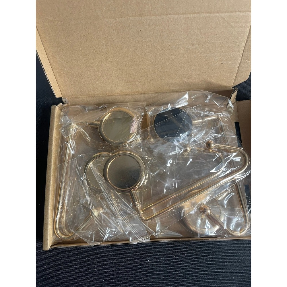 Gold Christmas Stocking Holders Set of 6 Mantel Hangers GM-GOLD-WAGOL New